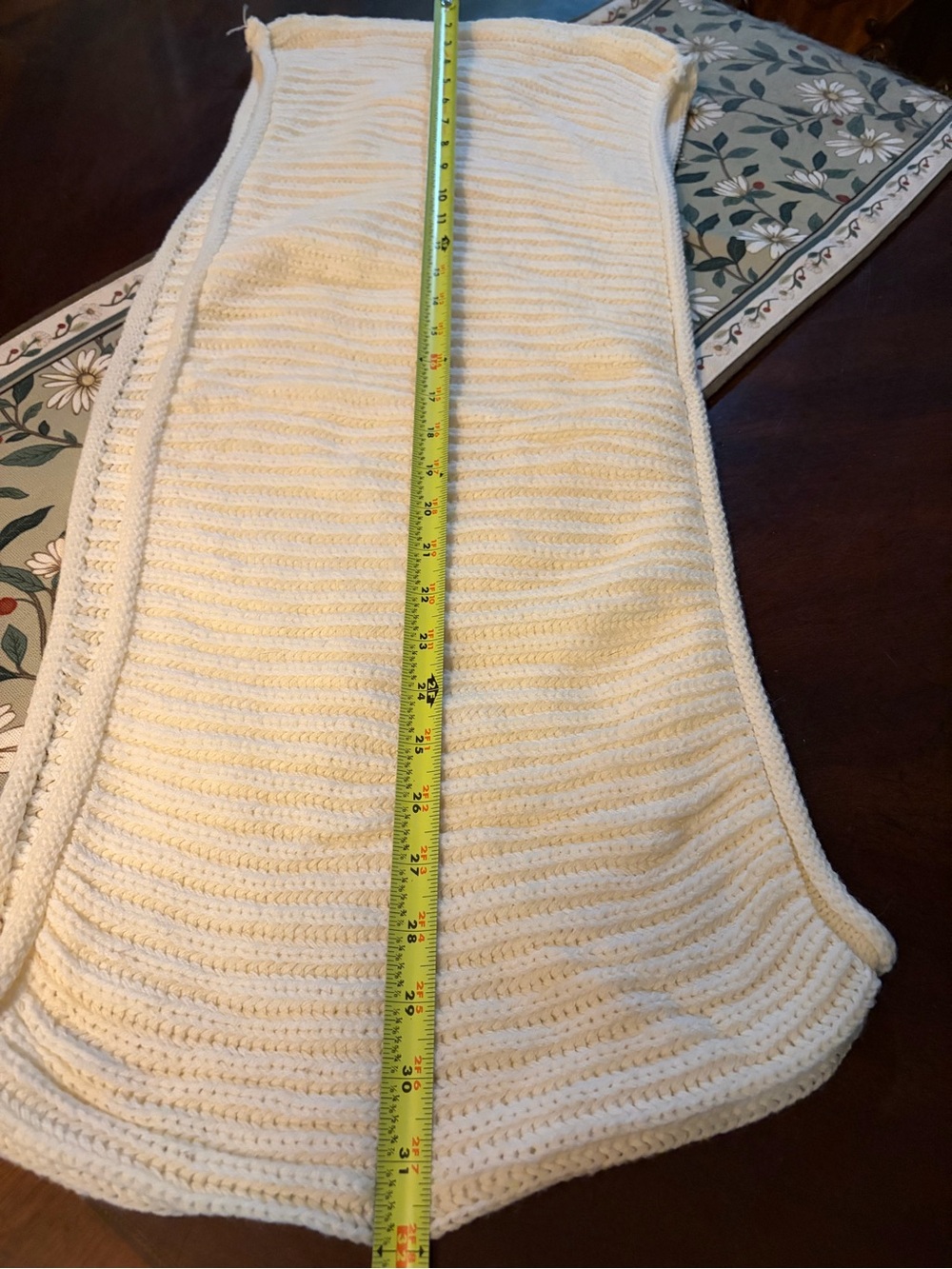 Cream Ribbed Knit Infinity Scarf Wrap - Picture 4 of 4